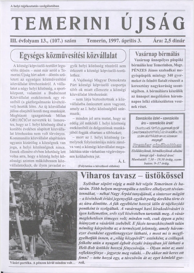 Temerini Újság, 3. évf. 1997. április 3. 13. sz.