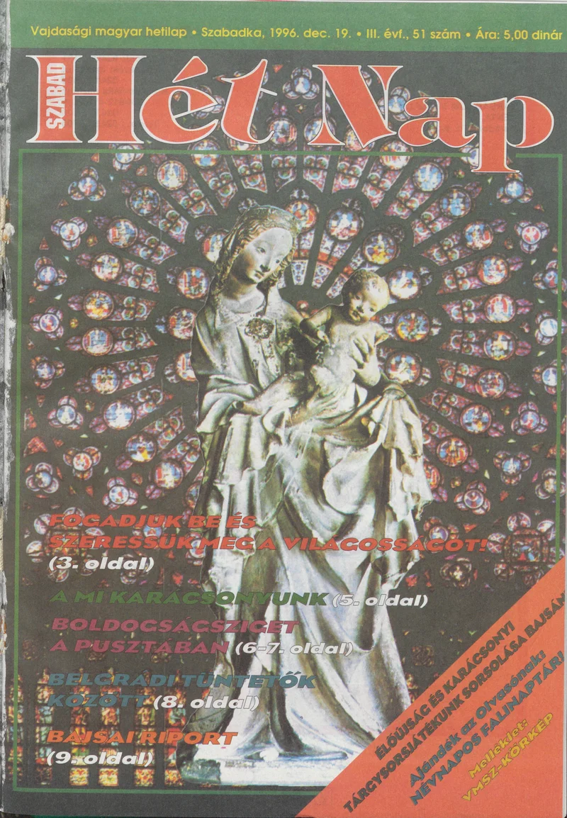 Szabad Hét Nap, 3. évf. 1996. december 19. 51. sz.
