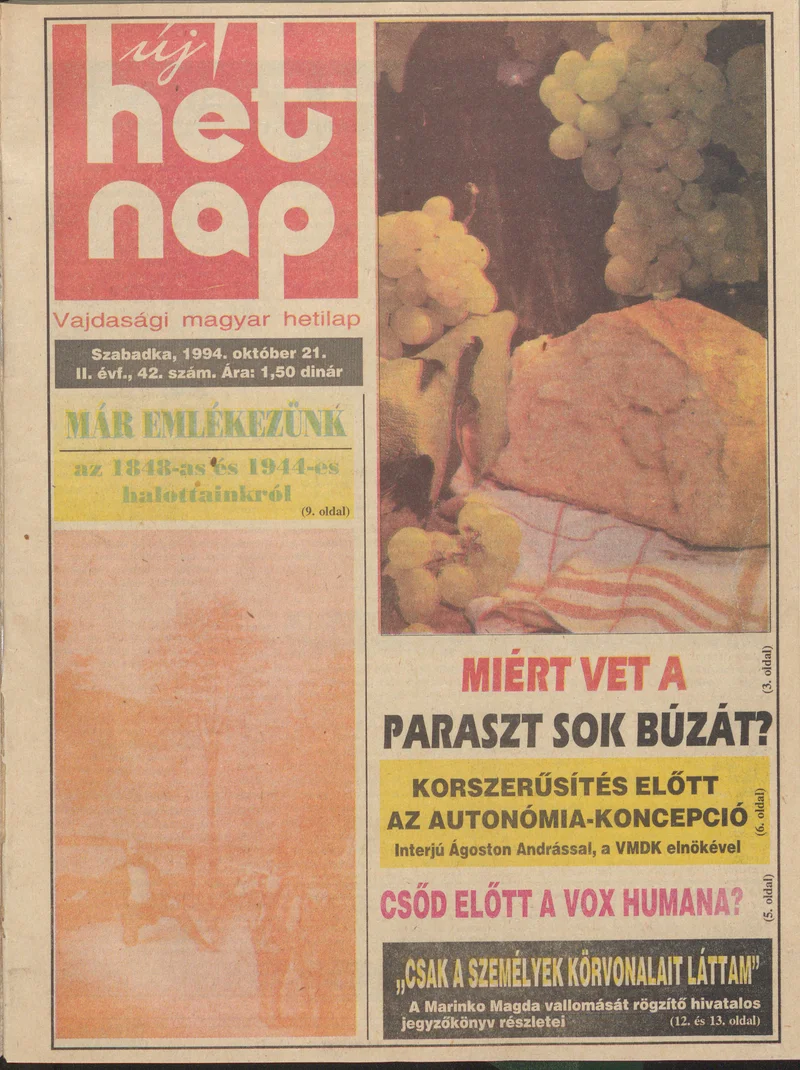 Új Hét Nap, 2. évf. 1994. október 21. 42. sz.