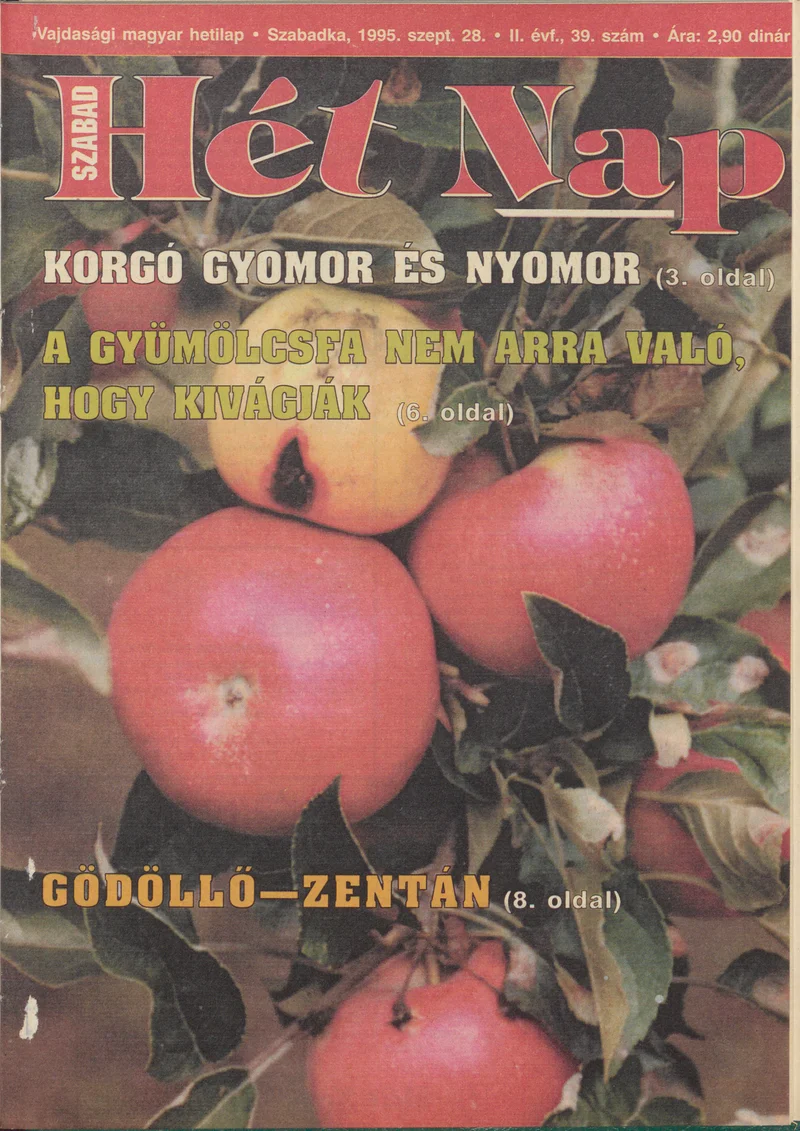 Szabad Hét Nap, 2. évf. 1995. szeptember 28. 39. sz.