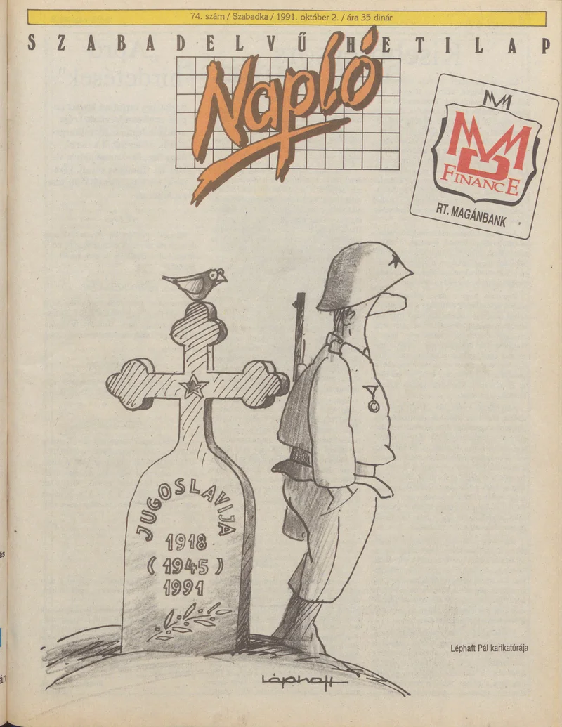 Napló - Szabadelvű hetilap, 2. évf. 1991. október 2. 74. sz.