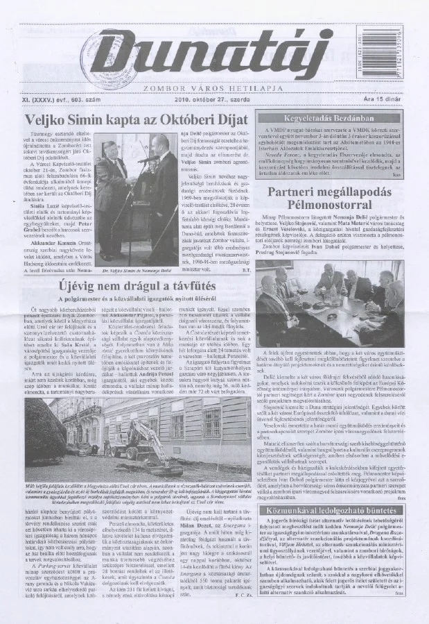 Dunatáj, 12. évf. 2010. október 27. 603. sz.