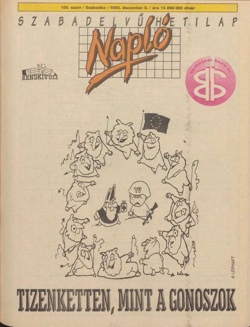 Napló - Szabadelvű hetilap, 4. évf. 1993. december 8. 188. sz.