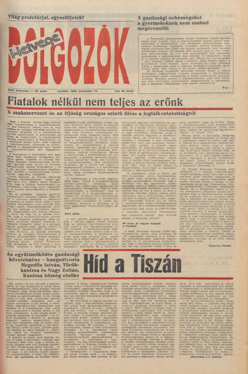 Dolgozók, 38. évf. 1984. december 13. 50. sz.