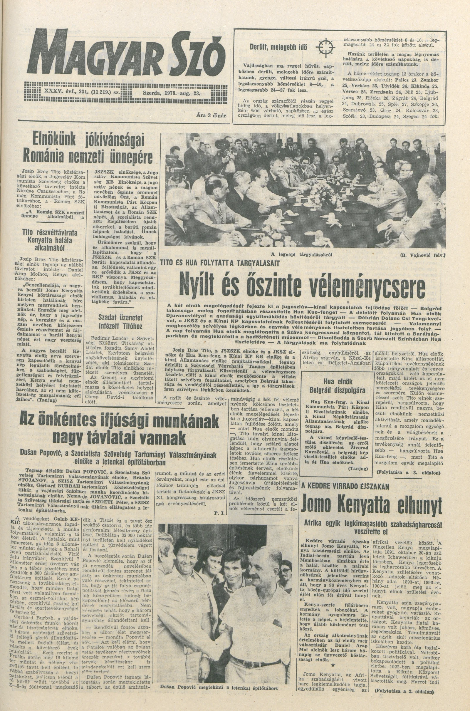 Magyar Szó, 35. évf. 1978. augusztus 23. 231. sz. 1–16. oldal