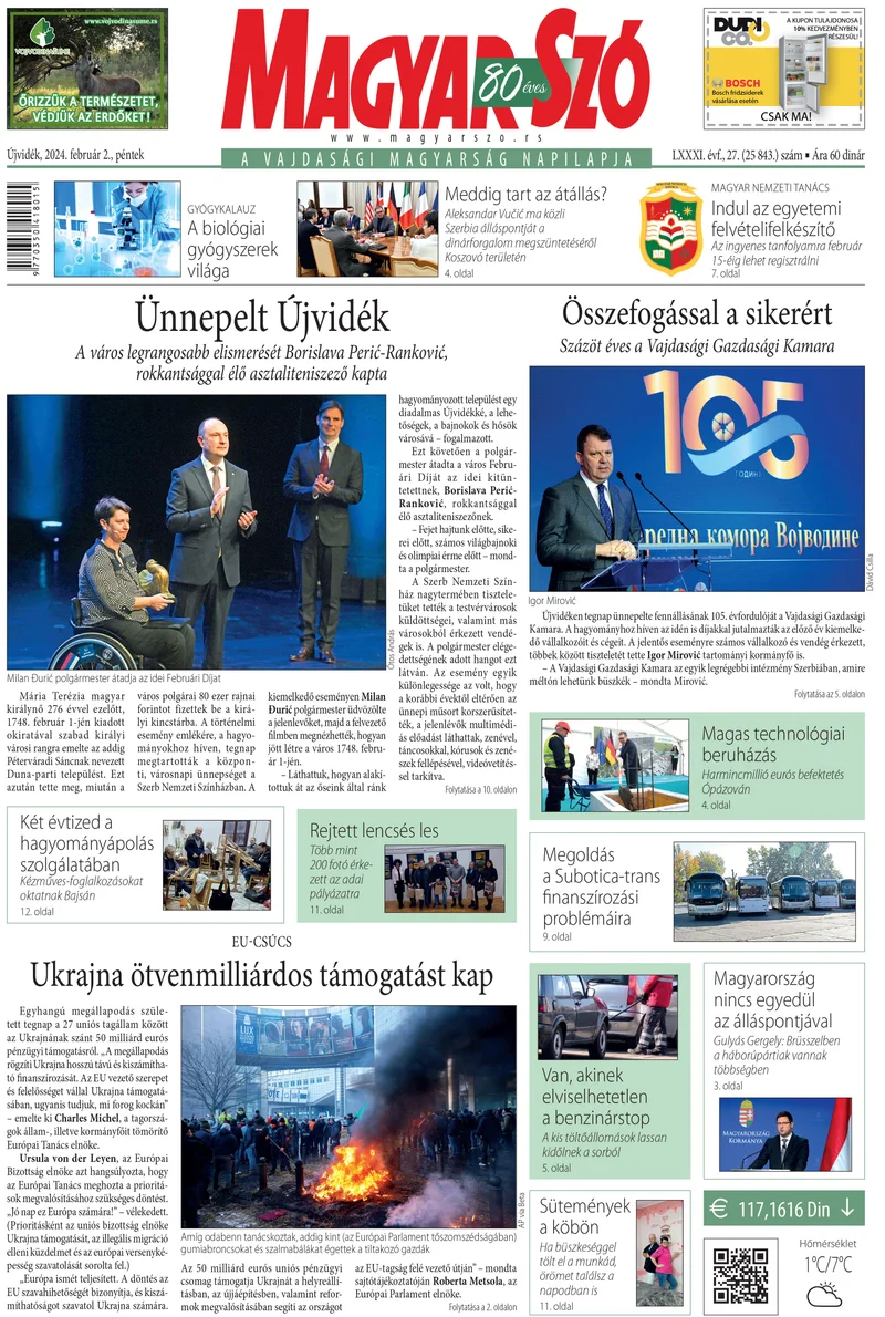 Magyar Szó, 81. évf. 2024. február 2. 27. sz. 1–16. oldal
