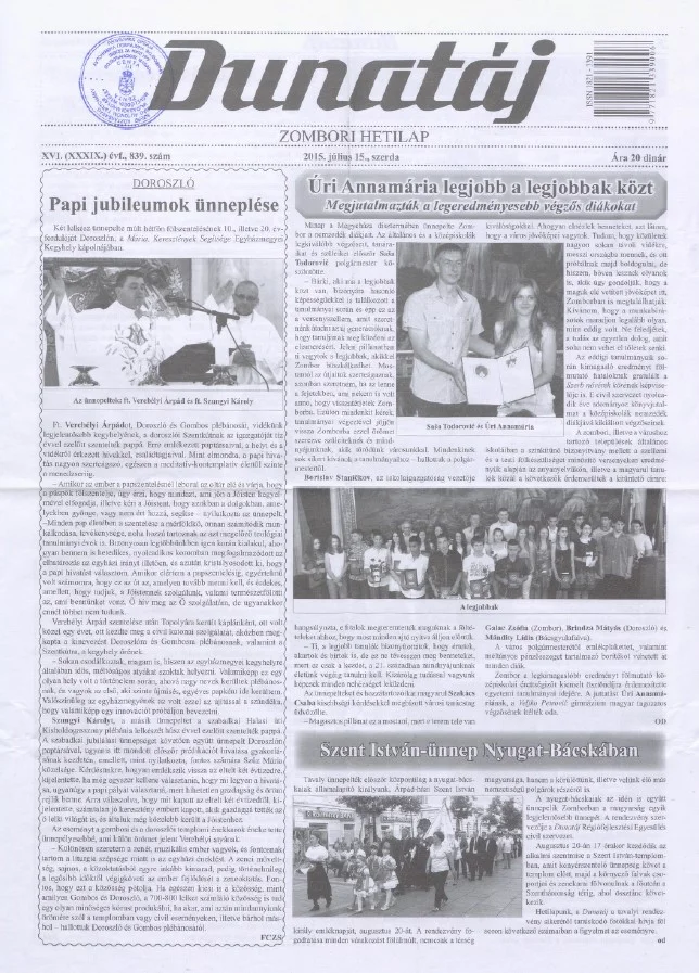 Dunatáj, 17. évf. 2015. július 15. 839. sz.