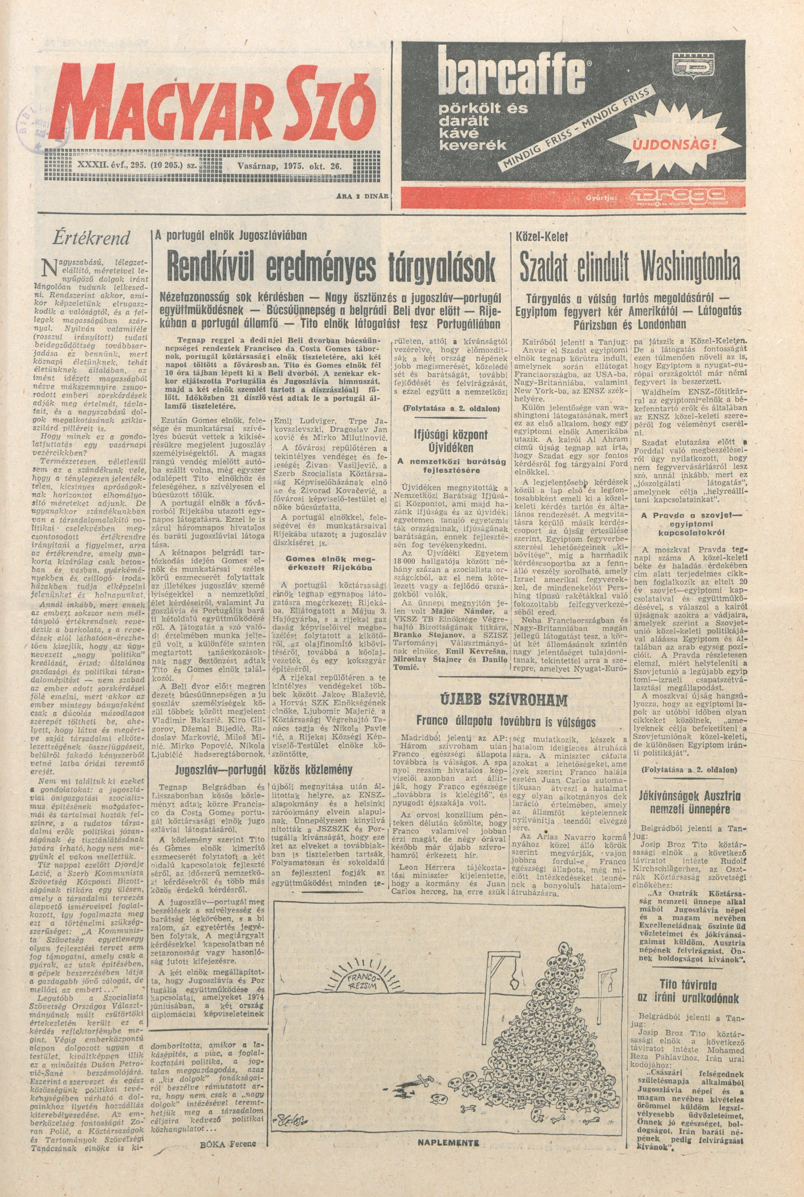 Magyar Szó, 32. évf. 1975. október 26. 295. sz.