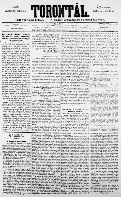 Torontál, 8. évf. 1879. április 11. 15. sz.