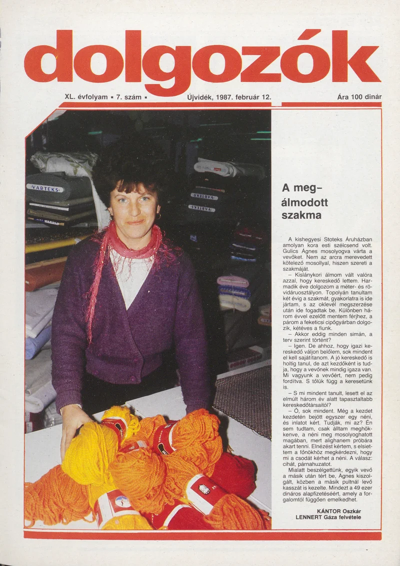 Dolgozók, 41. évf. 1987. február 12. 7. sz.