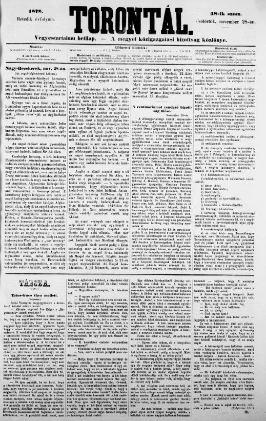 Torontál, 7. évf. 1878. november 28. 48. sz.