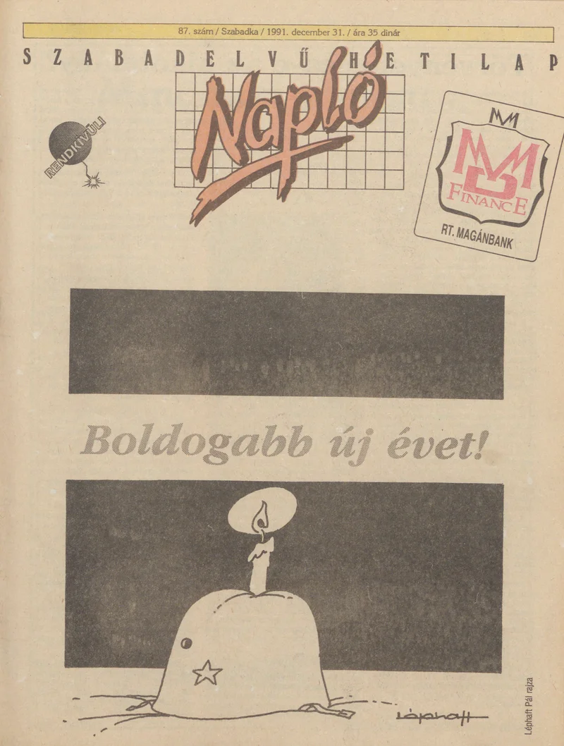 Napló - Szabadelvű hetilap, 2. évf. 1991. december 31. 87. sz.