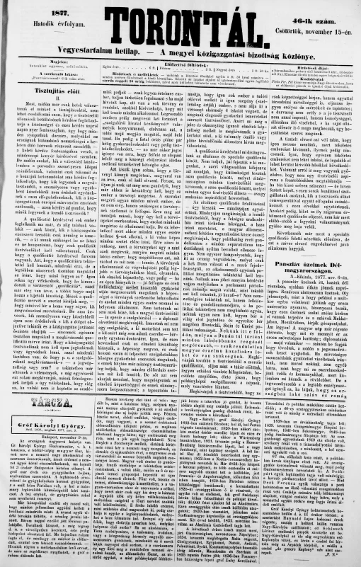 Torontál, 6. évf. 1877. november 15. 46. sz.