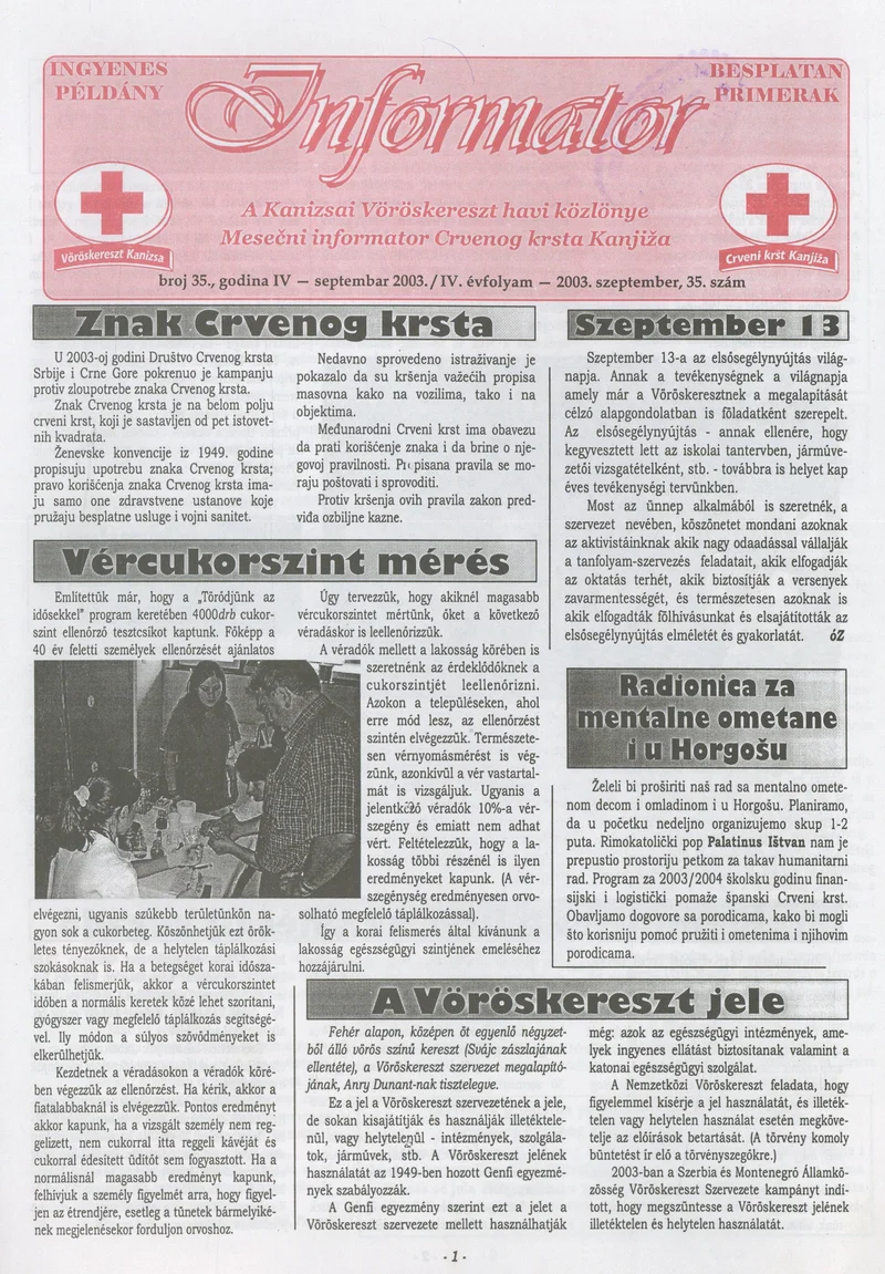 Informator, 4. évf. 2003. szeptember 1. 35. sz.