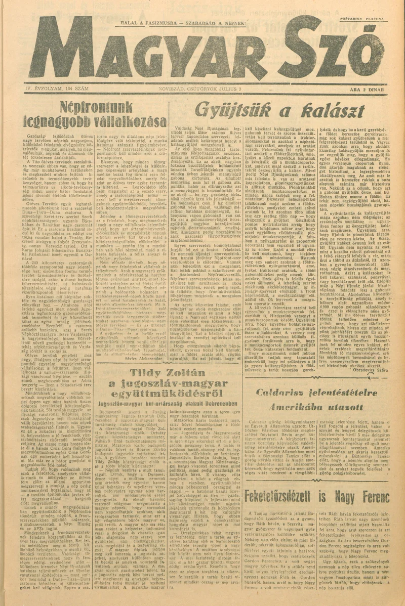 Magyar Szó, 4. évf. 1947. július 3. 164. sz. 1–6. oldal