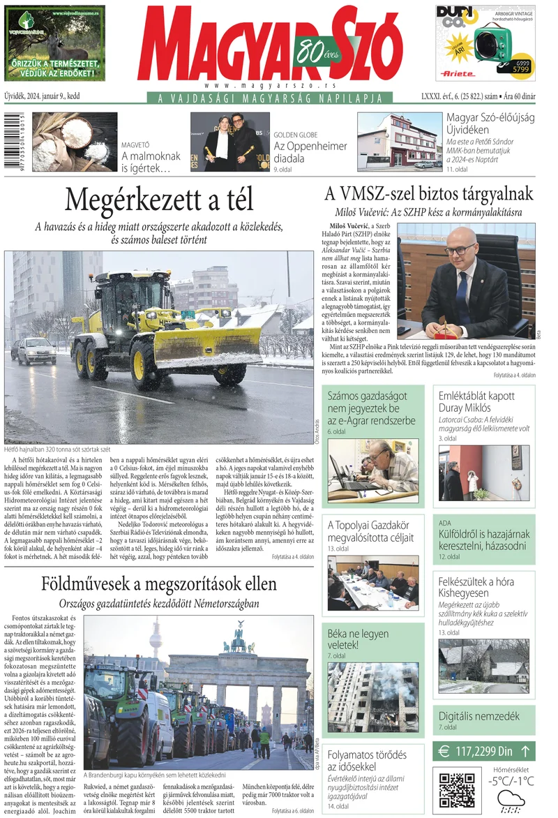 Magyar Szó, 81. évf. 2024. január 9. 6. sz. 1–20. oldal