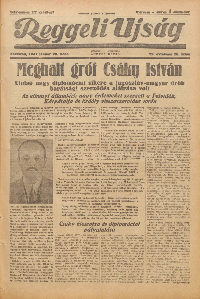 Reggeli Újság, 22. évf. 1941. január 28. 28. sz.