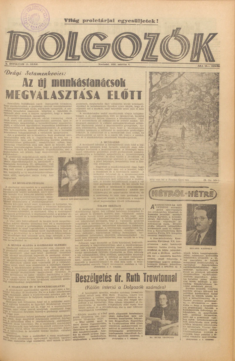 Dolgozók, 10. évf. 1956. március 6. 11. sz.