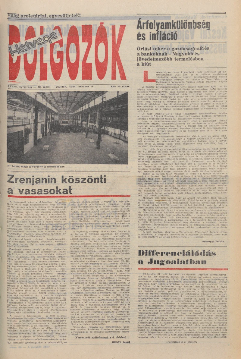 Dolgozók, 38. évf. 1984. október 4. 40. sz.