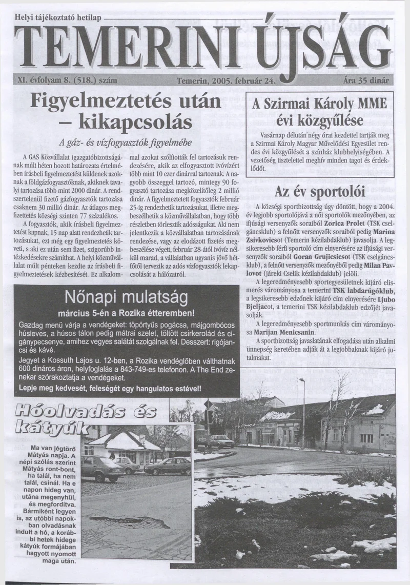 Temerini Újság, 11. évf. 2005. február 24. 8. sz.