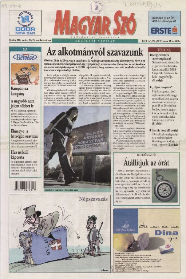 Magyar Szó, 63. évf. 2006. október 28. – 29. 252. sz. 1–28. oldal
