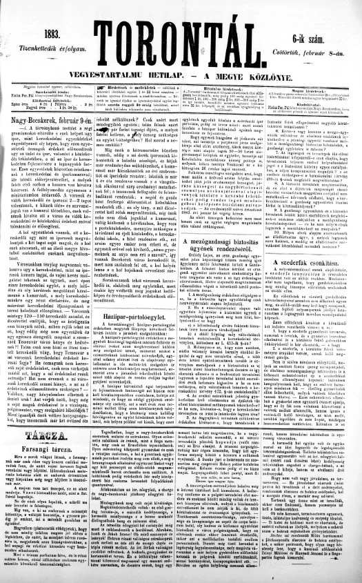 Torontál, 12. évf. 1883. február 8. 6. sz.