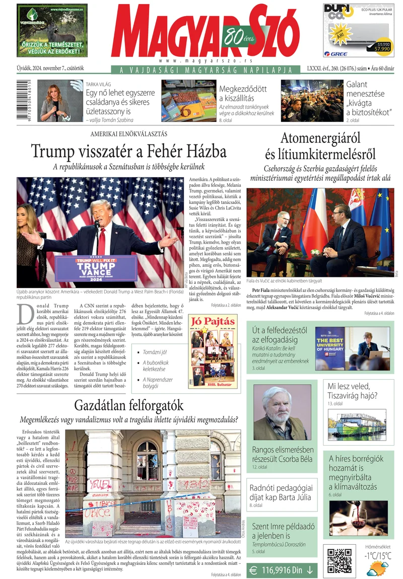 Magyar Szó, 81. évf. 2024. november 7. 260. sz. 1–20. oldal