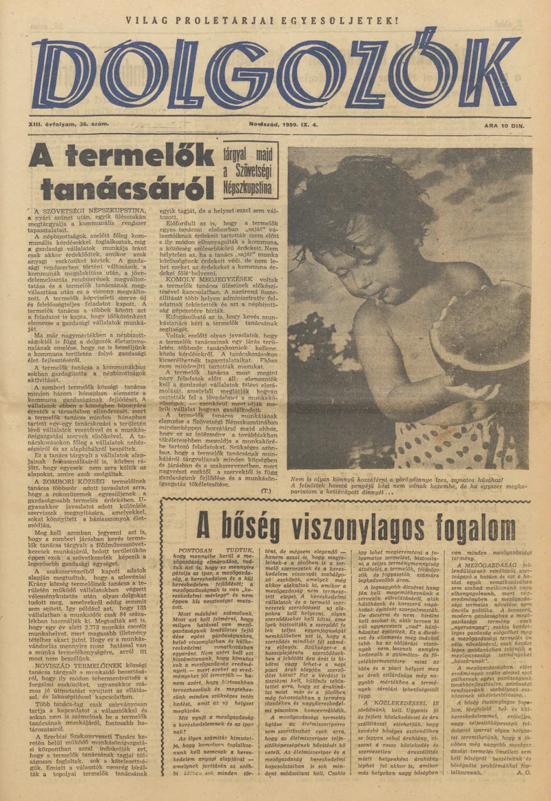 Dolgozók, 13. évf. 1959. szeptember 4. 36. sz.