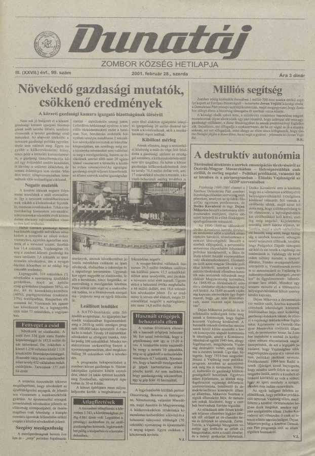 Dunatáj, 3. évf. 2001. február 28. 99. sz.