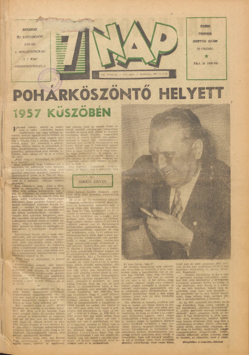 7 Nap, 12. évf. 1957. január 1. – 6. 1–2. sz.