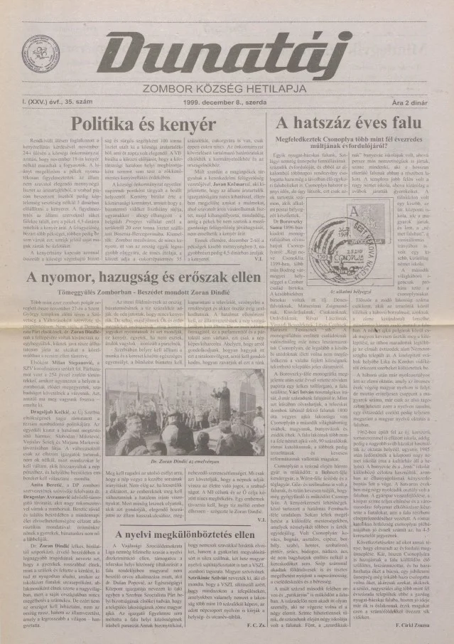 Dunatáj, 1. évf. 1999. december 8. 35. sz.