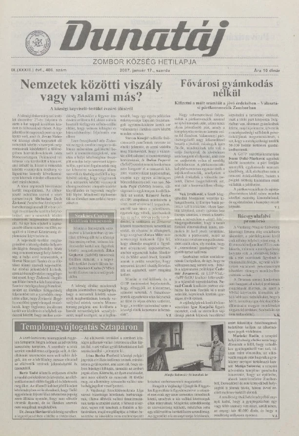 Dunatáj, 9. évf. 2007. január 17. 406. sz.