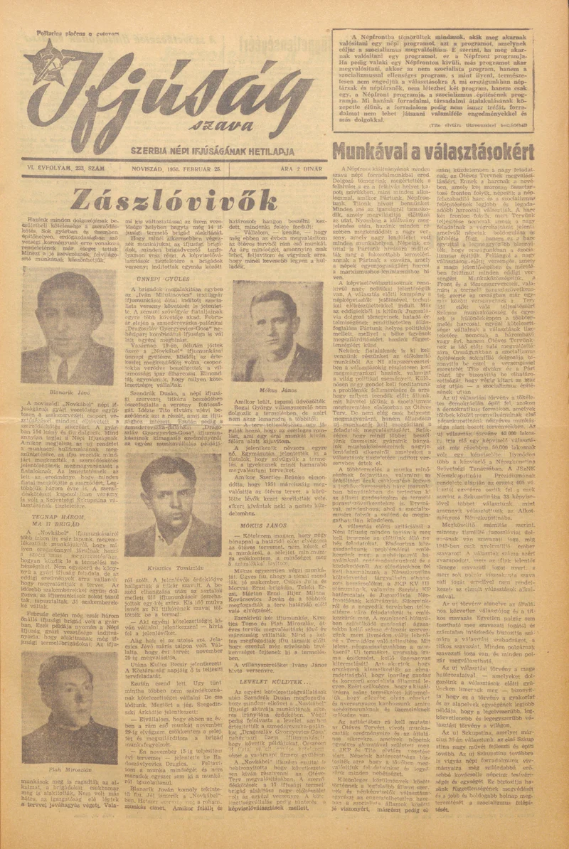 Ifjúság Szava, 6. évf. 1950. február 25. 233. sz.