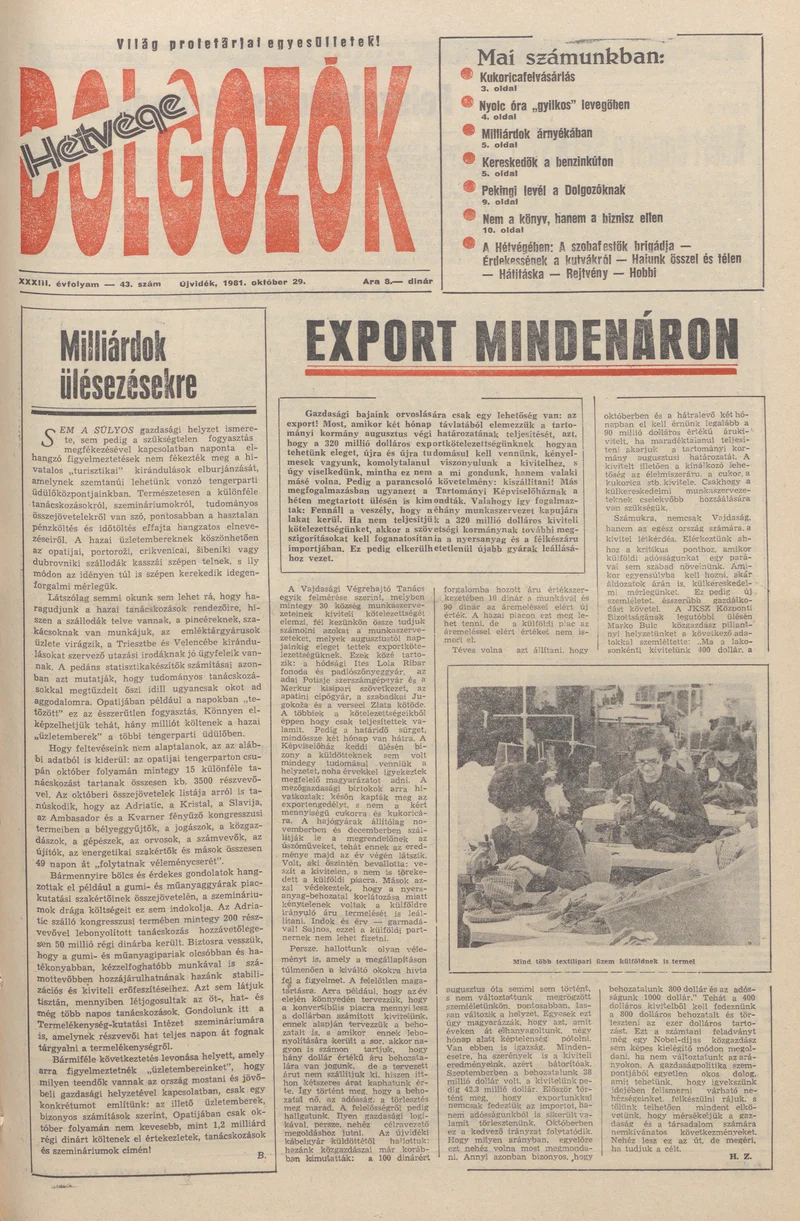 Dolgozók, 35. évf. 1981. október 29. 43. sz.