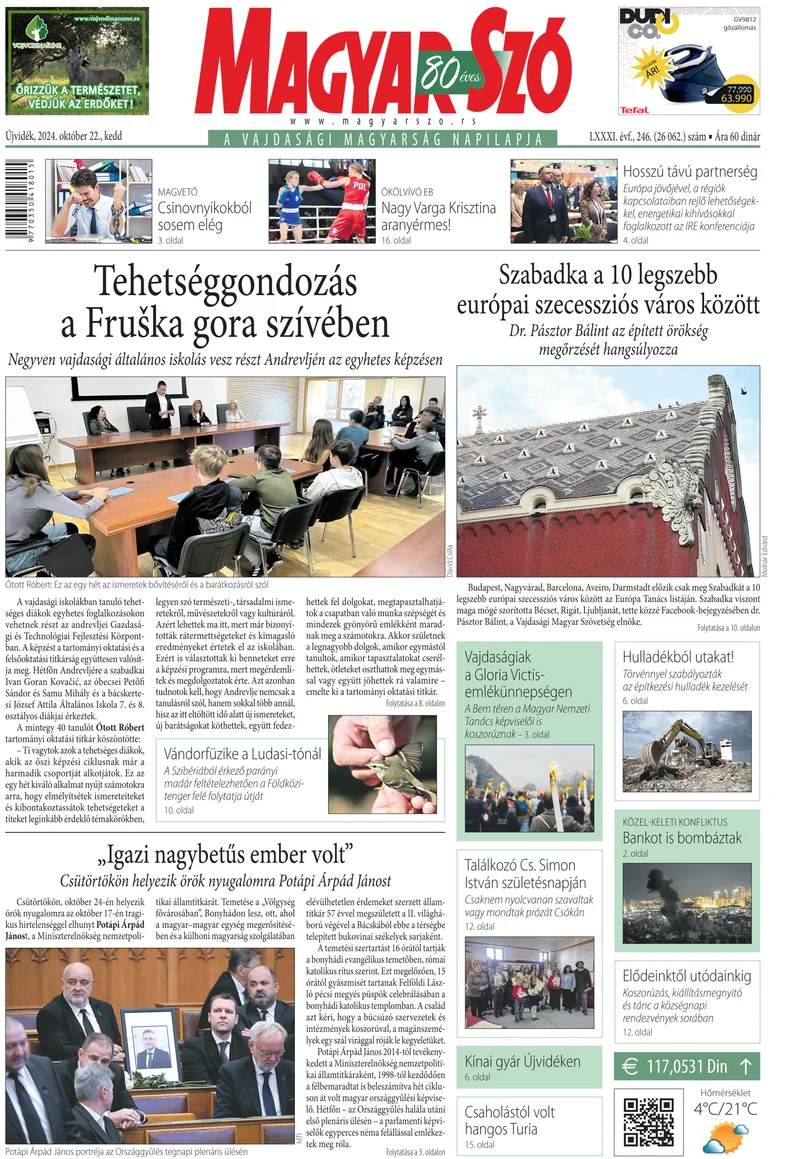 Magyar Szó, 81. évf. 2024. október 22. 246. sz. 1–20. oldal