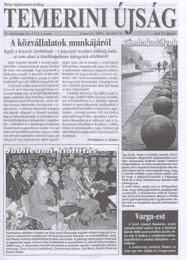 Temerini Újság, 10. évf. 2004. április 15. 16. sz.