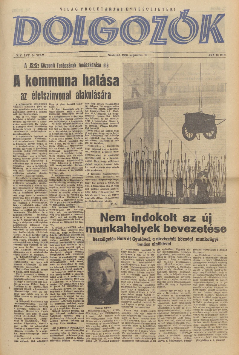 Dolgozók, 14. évf. 1960. augusztus 19. 34. sz.