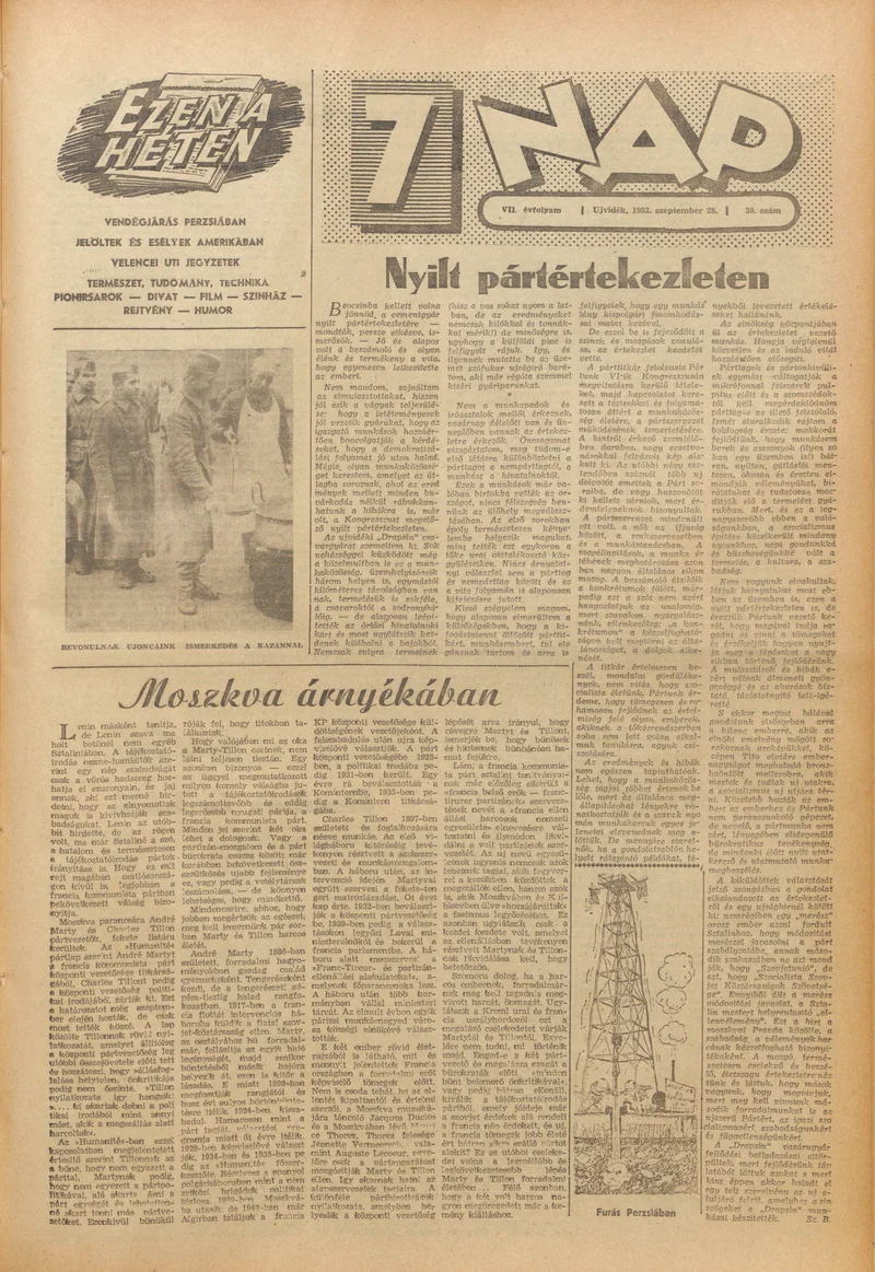 7 Nap, 7. évf. 1952. szeptember 28. 39. sz. 1–12. oldal