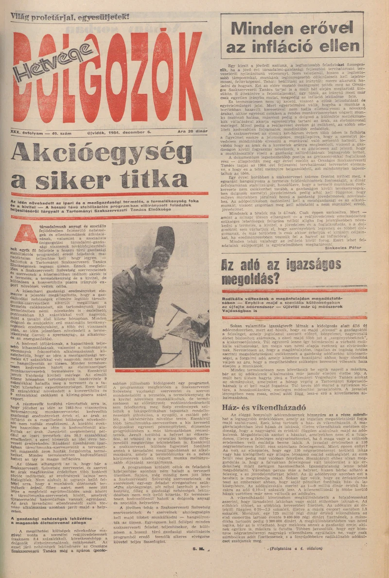 Dolgozók, 38. évf. 1984. december 6. 49. sz.