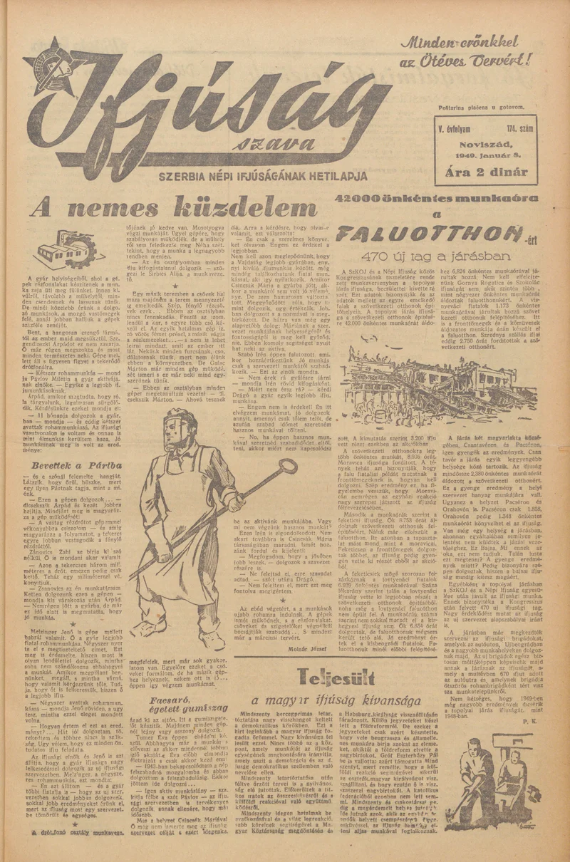 Ifjúság Szava, 5. évf. 1949. január 8. 174. sz.