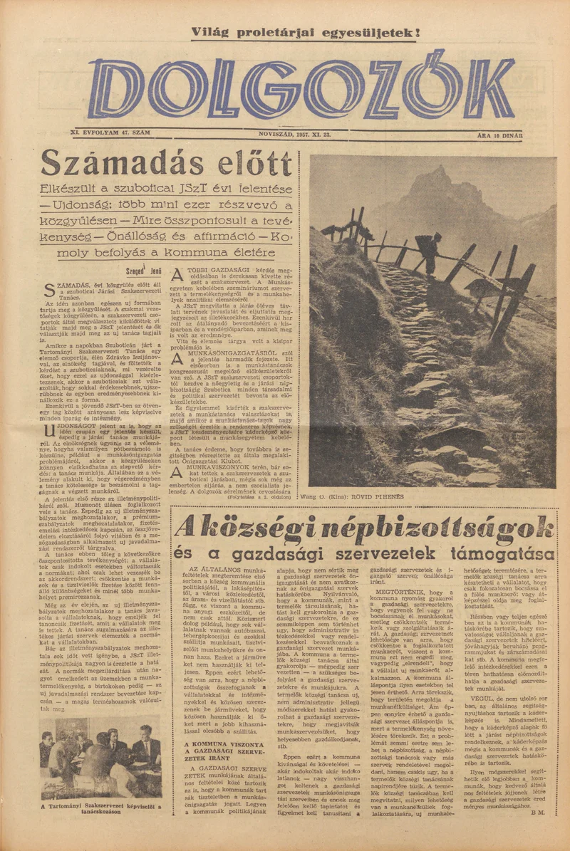 Dolgozók, 11. évf. 1957. november 23. 47. sz.