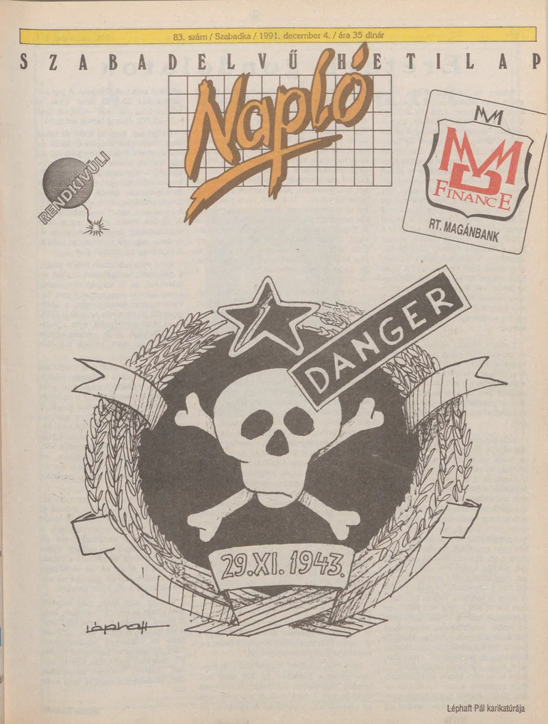 Napló - Szabadelvű hetilap, 2. évf. 1991. december 4. 83. sz.
