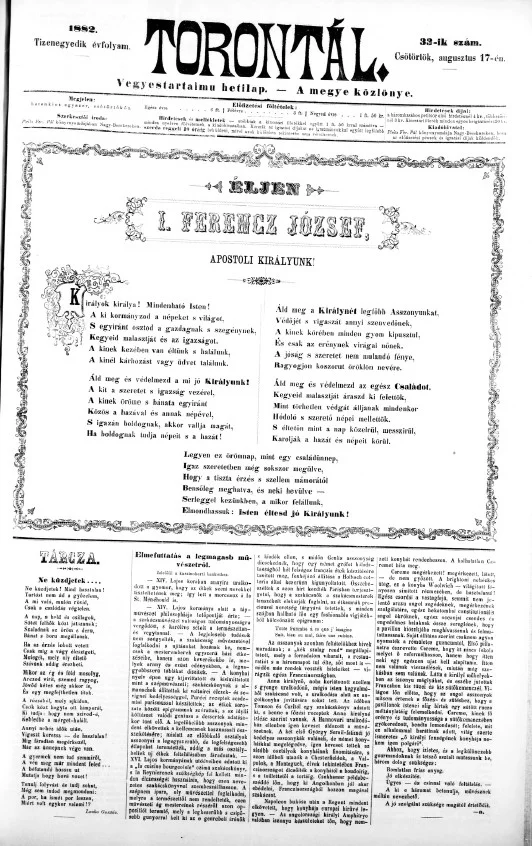 Torontál, 11. évf. 1882. augusztus 17. 33. sz.