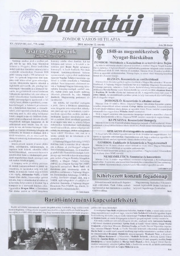 Dunatáj, 16. évf. 2014. március 12. 773. sz.