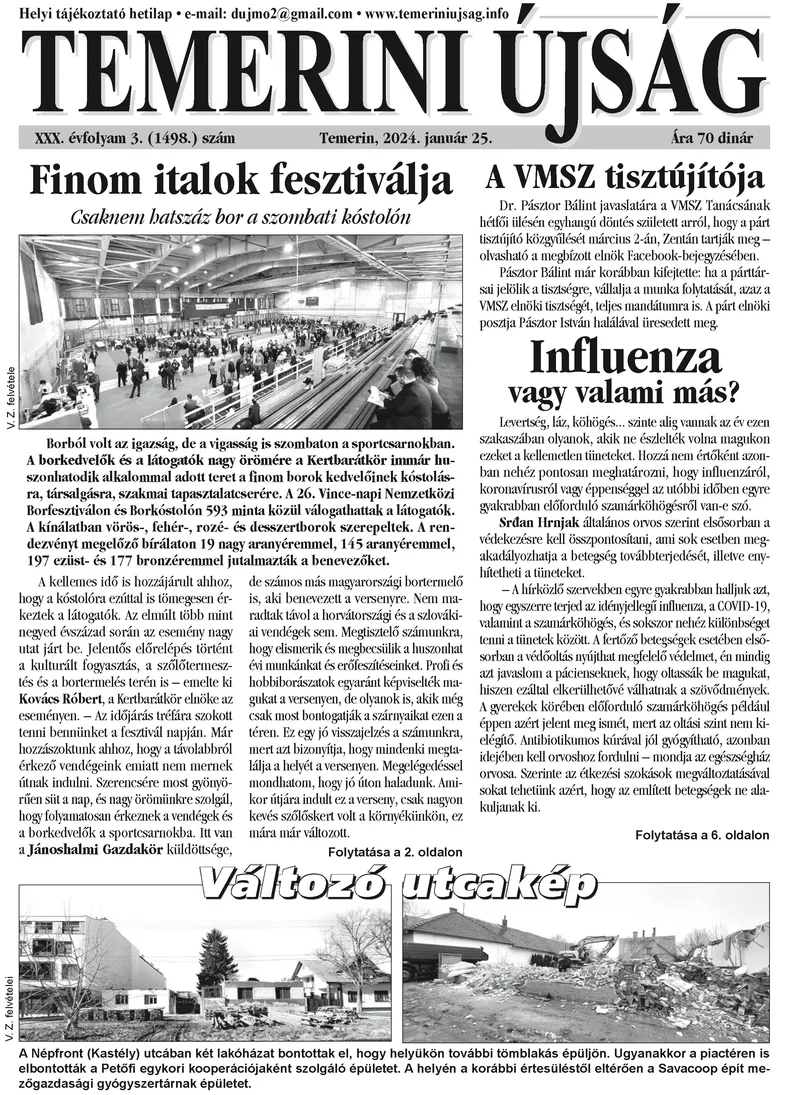 Temerini Újság, 30. évf. 2024. január 25. 3. sz.