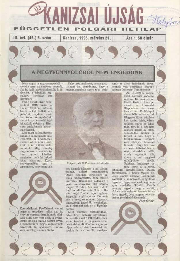 Új Kanizsai Újság, 3. évf. 1996. március 21. 6. sz.