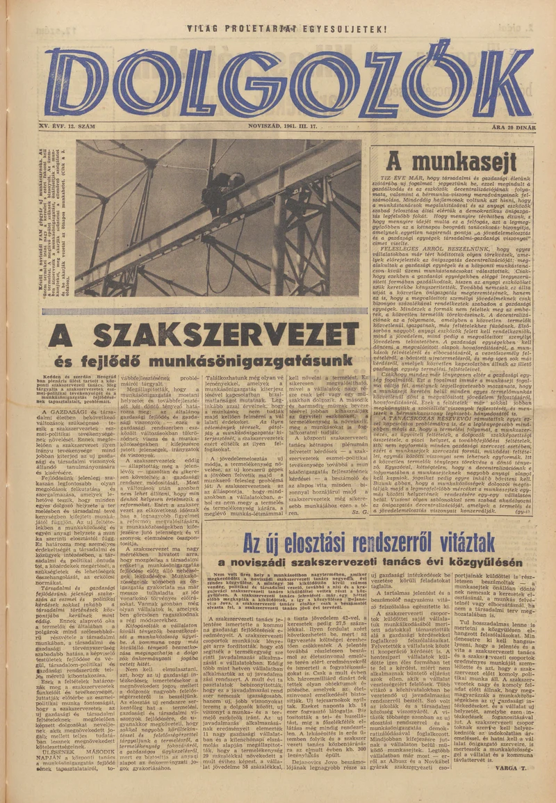 Dolgozók, 15. évf. 1961. március 17. 12. sz.