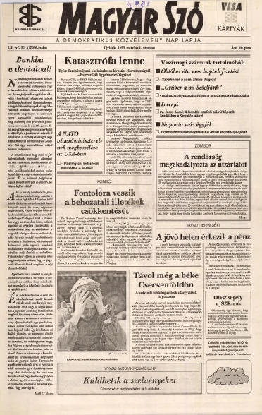 Magyar Szó, 52. évf. 1995. március 4. 52. sz. 1–16. oldal