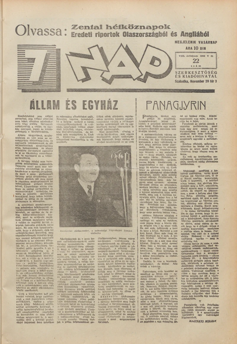 7 Nap, 8. évf. 1953. május 31. 22. sz. 1–16. oldal