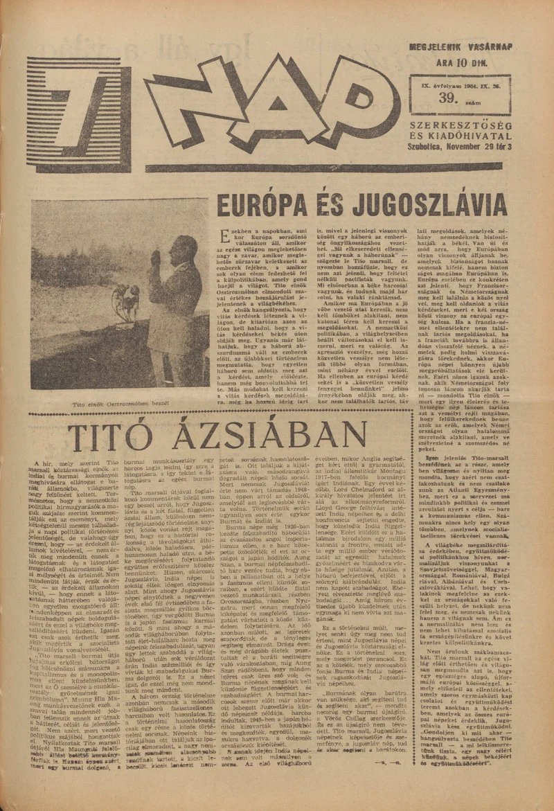 7 Nap, 9. évf. 1954. szeptember 26. 39. sz. 1–16. oldal